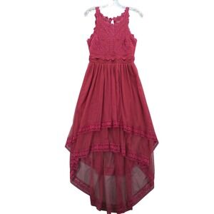 Francesca's Dress Sz S Tiered Lace‎ High Low Whimsigoth Dark Fairy